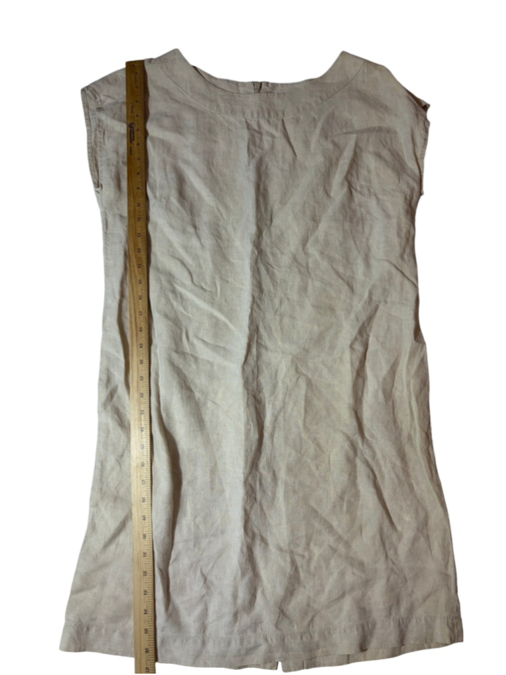 J.Jill Love Linen Dress Women’s M Beige 100% Linen Shift Lagenlook Minimalist - Picture 2 of 5